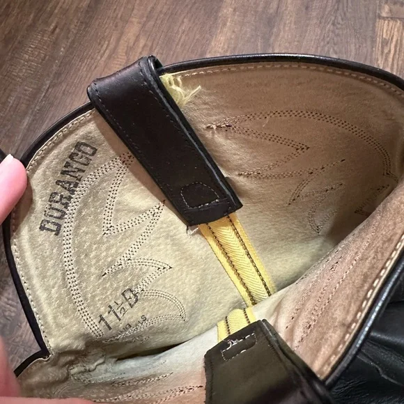 Durango Men’s Size 11 1/2 D Black Leather Cowboy Boots - Picture 3 of 8